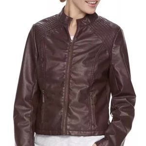 Juniors J2 Faux Leather Lined Jacket NWT Slim Fit